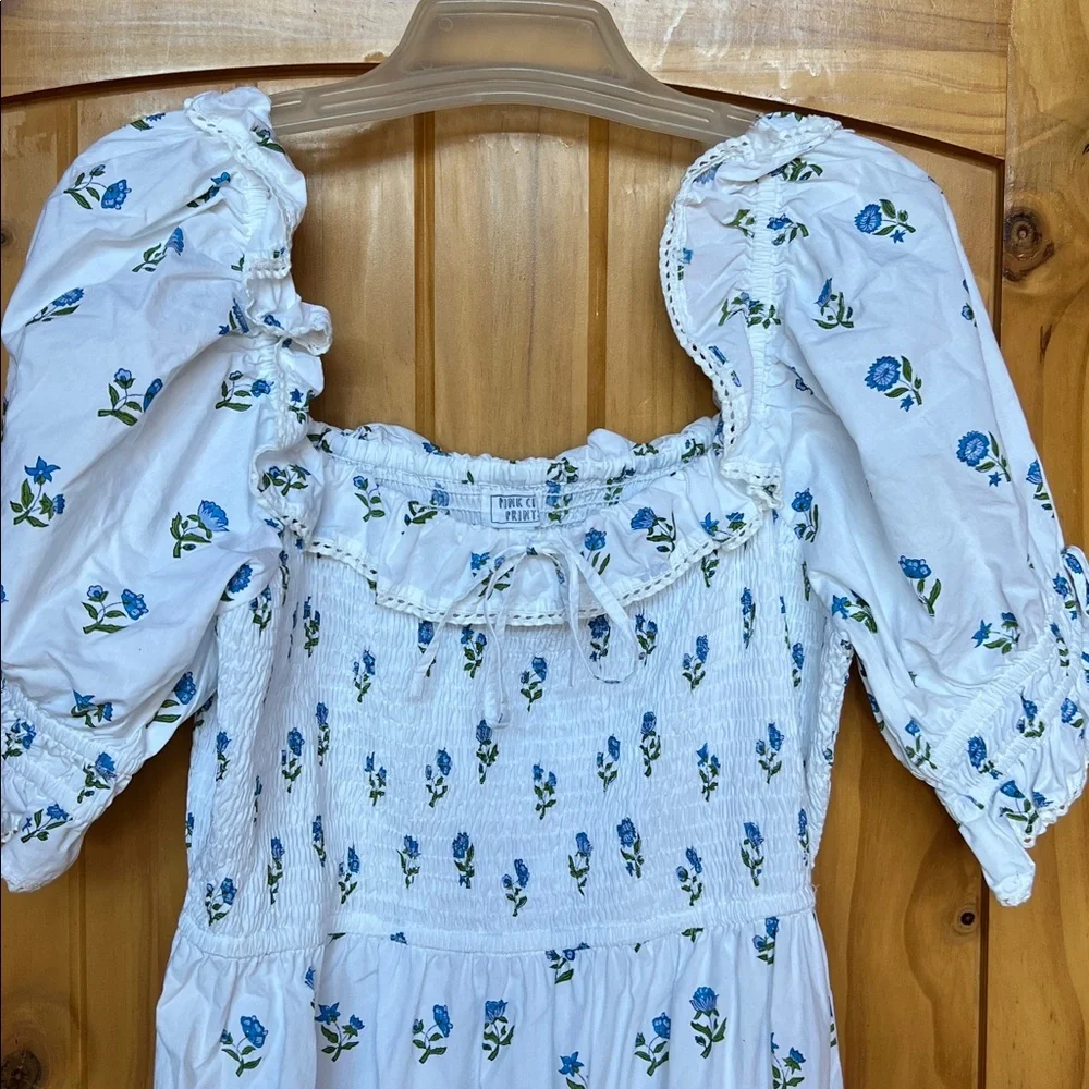 NWOT pink city prints Meryl dress in cobalt - Picture 9 of 13